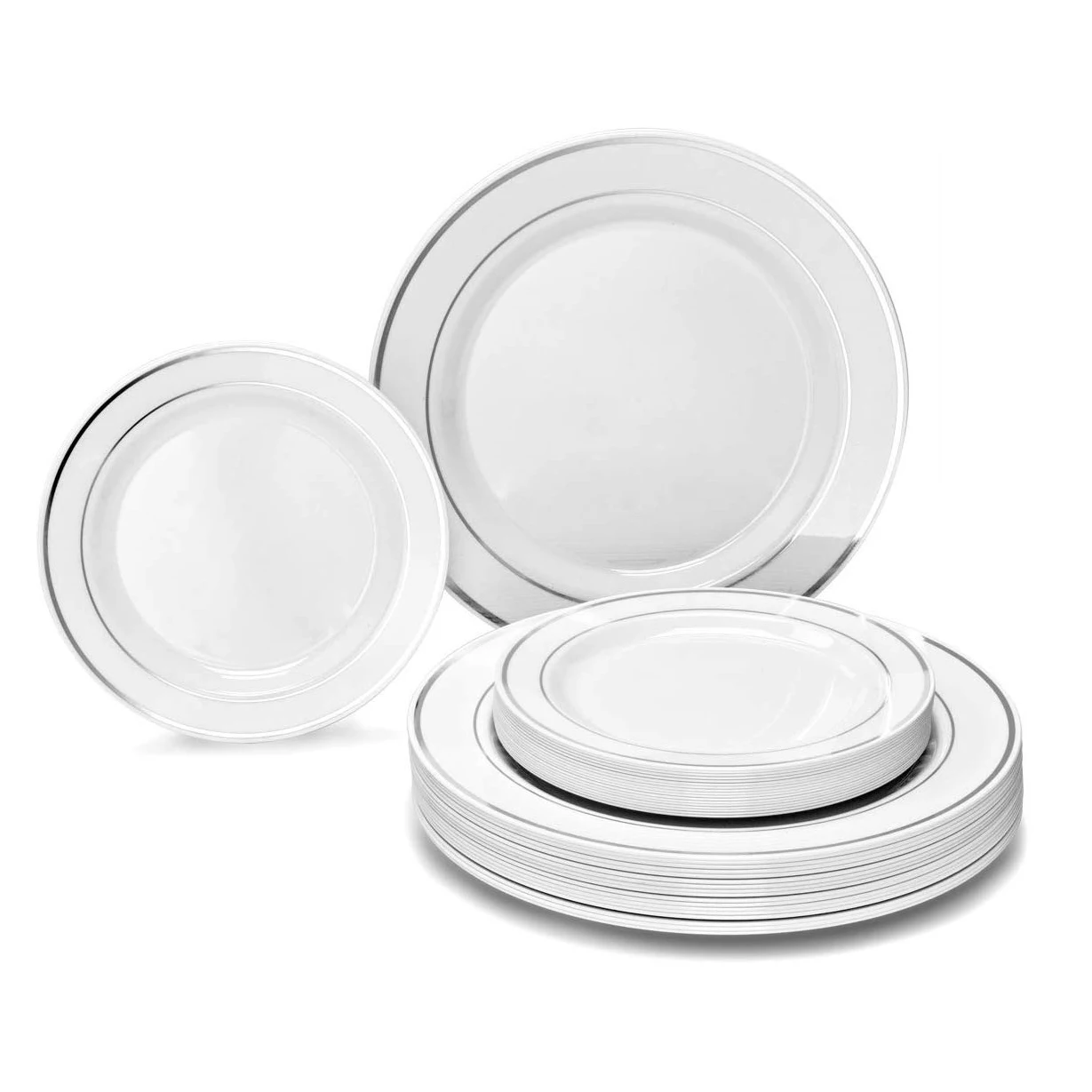 
Quality Beautiful Edges Disposable PS Plastic Dinner Plates 