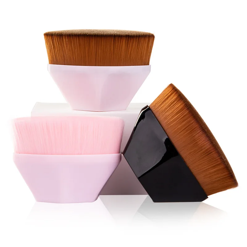 4 Colors NO.55 Magic Makeup Foundation Brush Soft Synthetic Hair Vegan Foundation Brush Flat Top