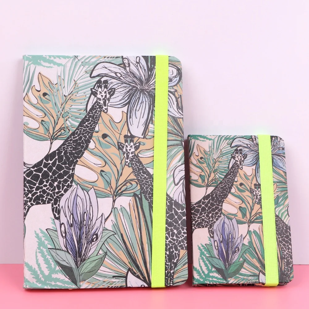 2023 Journal Organizer Hard Cover A5 A6 Notebook Fashion Design Casebound Ruled Craft Notepad Elastic Band Journal For School