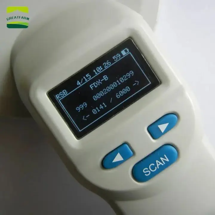 Digitization Electronic Ear Tag Identifier Rechargeable Microchip RFID Ear Tag Reader Handheld Identification Scanner