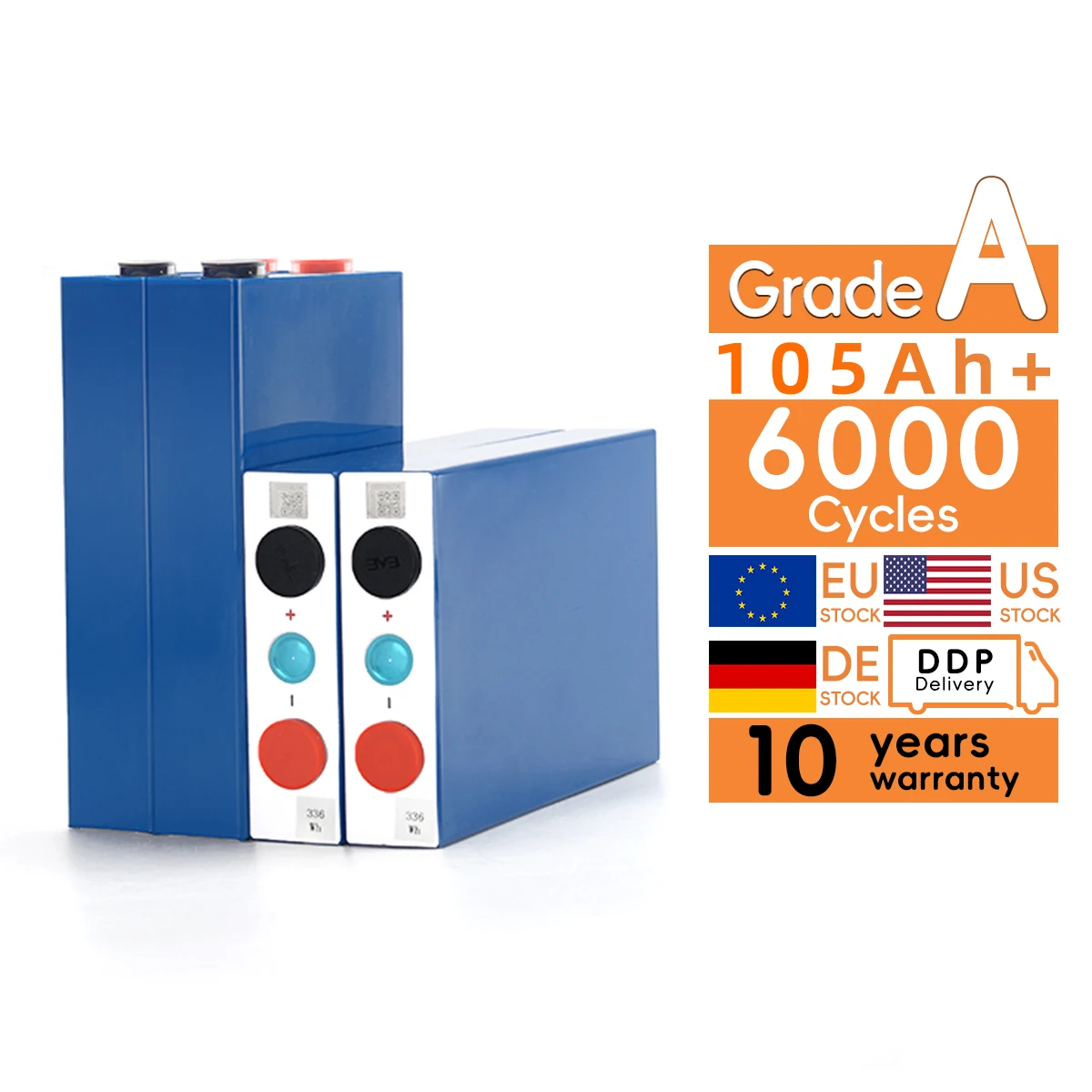 EU PL Stock LiFePO4 Original Lithium Ion Battery HSEV LF105 3.2V 105ah LFP Cells Rechargeable for Solar Sotrage System RV UPS