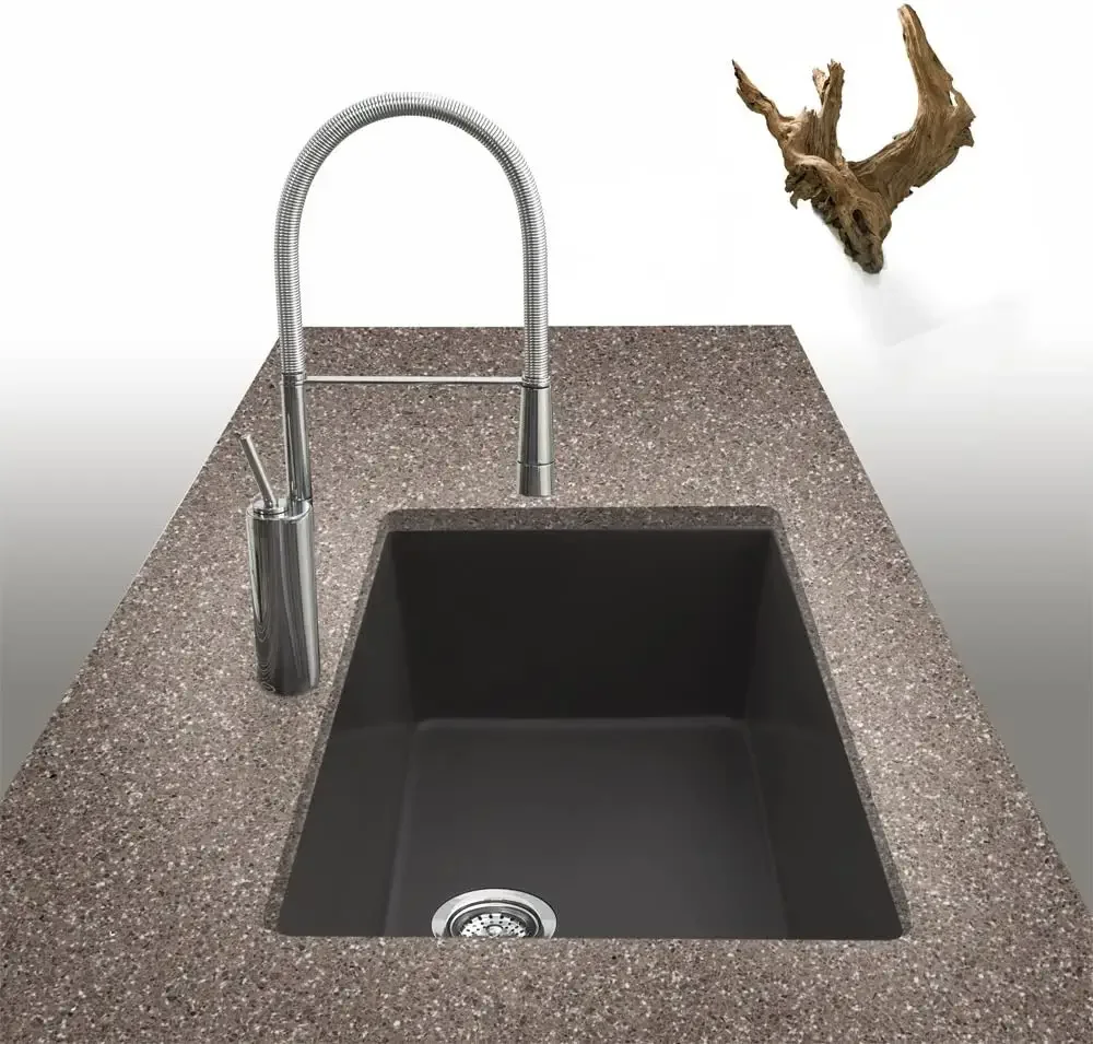 High Quality  Stone Quartz Stone Hand Made Double Kitchen Sink