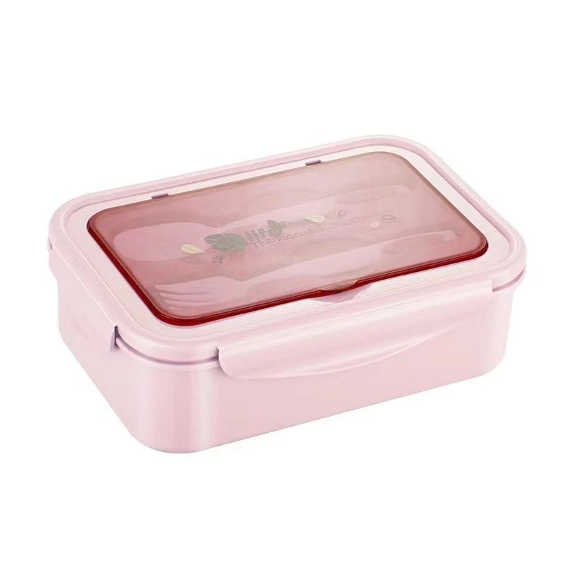 Hot Sale reusable 3 Compartment Division Bento Tiffin Box With Cutlery Kids PP Lunch Box Plastic Children Kids BPA Free Food