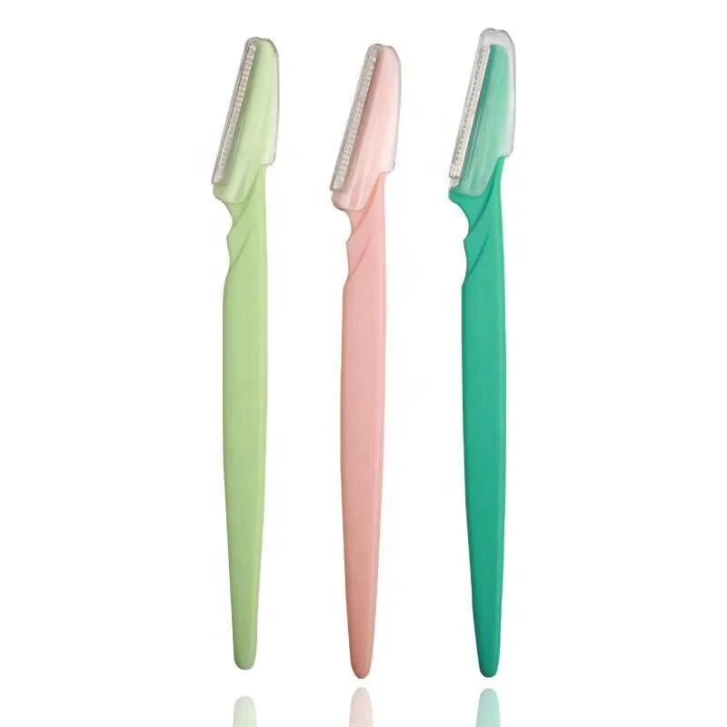 Wholesale Customized Eco-friendly Plastic Eyebrow Trimmer Kit Makeup Tool facial Razor for Eyebrow Shaping