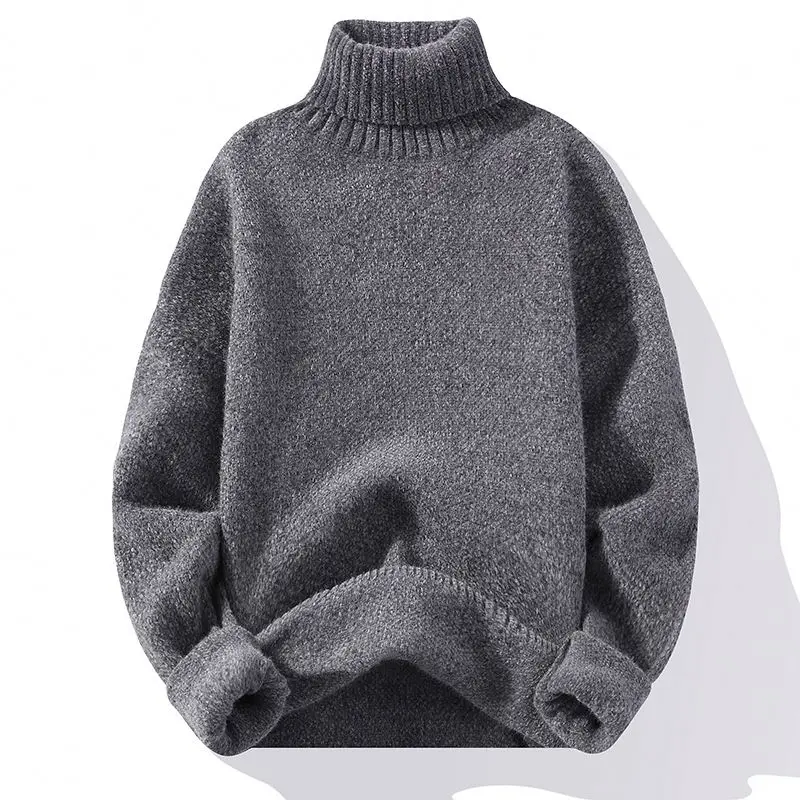 Men Solid Color Sweater Men Knitted Turtleneck Sweater Winter Male Knitted Sweater Causal Pullovers Man Clothes