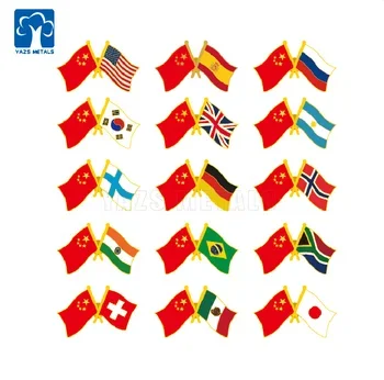 Custom Souvenir Gold Silver Country Map Lapel Pins and Badges with Lucky Gift Enamel butterfly clutches and safety Pins