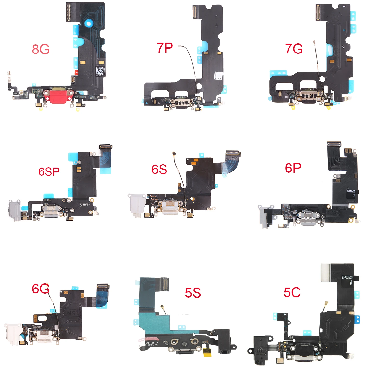 Mobile Phone USB Charging Port Dock Connector Charger Flex Cable For iPhone 6 7 8 11 X Xr Xs Max 12 Mini