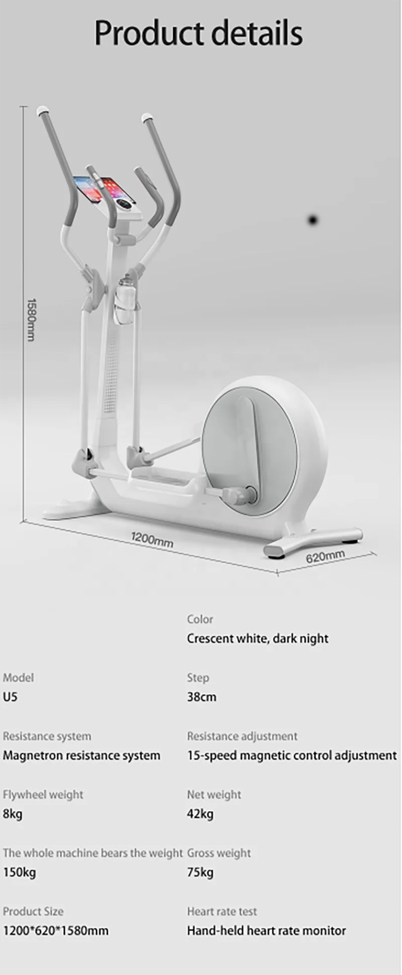OLA FITNESS elliptical training machines Elliptical Machine for Home Use with 16 Levels Adjustable Resistance