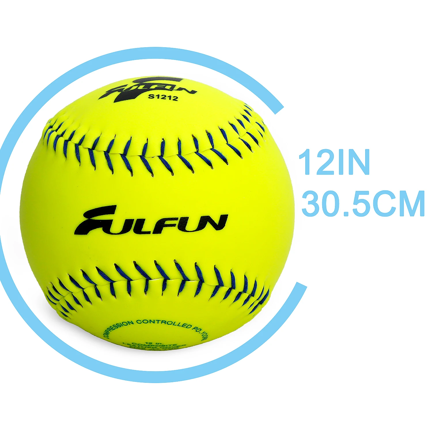 High quality optic Yellow synthetic Leather Softball Sports Practice balls slowpitch softball