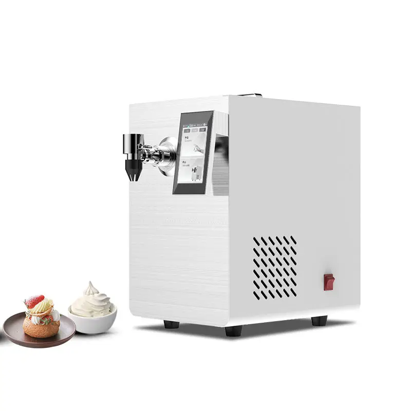 Commercial One Touch Timed Whipped Cream And Foam Dispenser Cream Whipper Cream Cun Mixer Machine With Built In Refrigeration