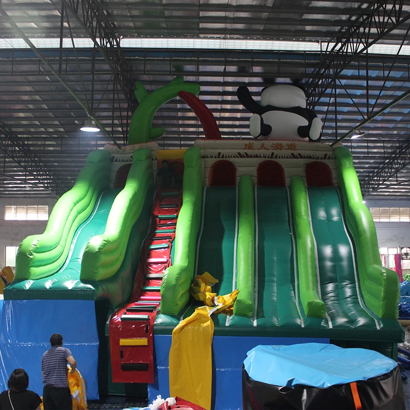 Four channel panda  inflatable water slides  inflatable commercial water park aqua park equipment giant inflatable water park