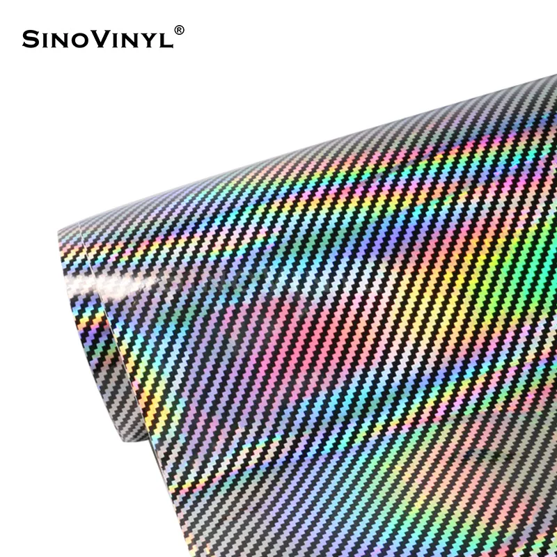 Hydrographic Film Carbon Fiber Chrome Rainbow Holographic Laser 2D Car Body Wrap Vinyl Film