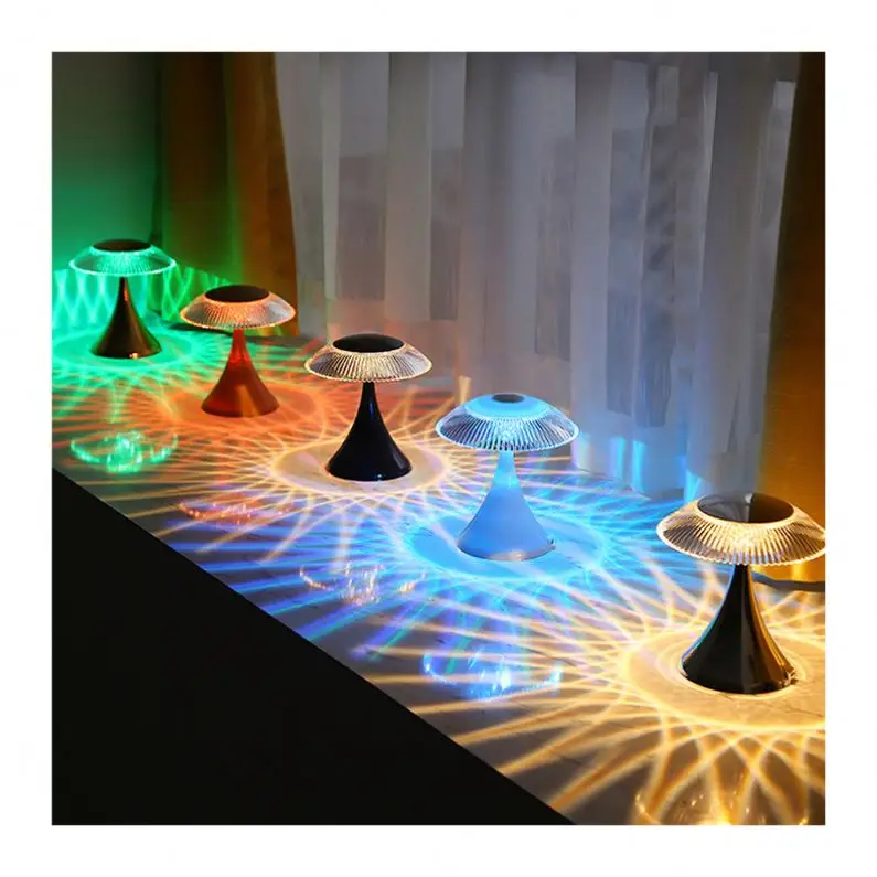 Home lighting Rgb touch Remote Control Rechargeable Crystal led projector bedroom bar bedside desk night table light lamp