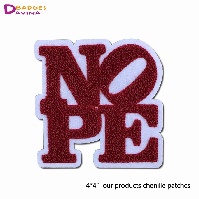 
Double layer towel embroidery chenille custom letter patches clothing labels 