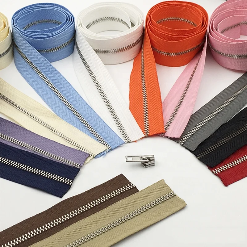 Молния в рулоне для сумок сумки непрерывная застежка-молния рукоделия 5 # длинная цепочка на дворе металлические рулоны молнии