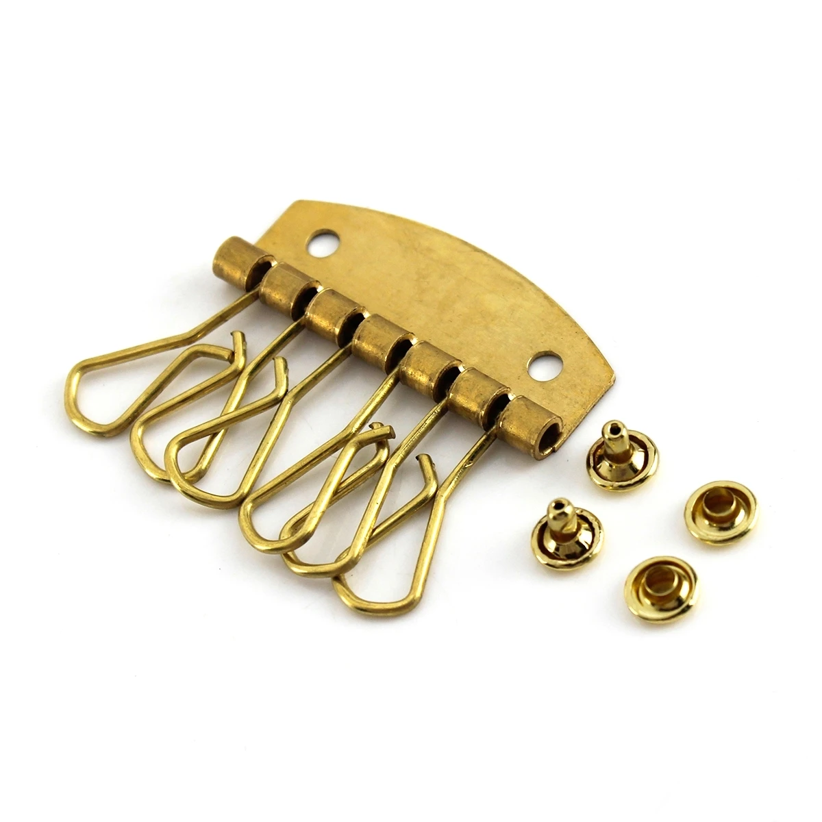 Keychain Hardware Accessories Brass Screw Keyring Lock Brass Key chain Holder Key Wallet Holder Brass Keychain Pad with Hooks