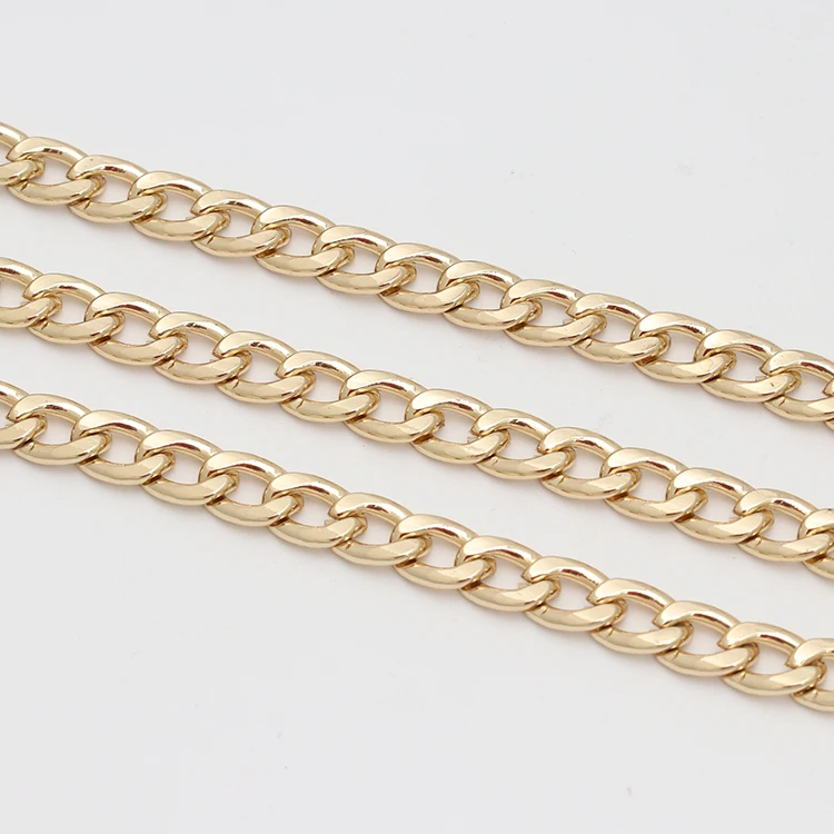 Hot sale Rose gold Aluminum chain Solid clutch bag chains High quality metal brass handbag chains for bags