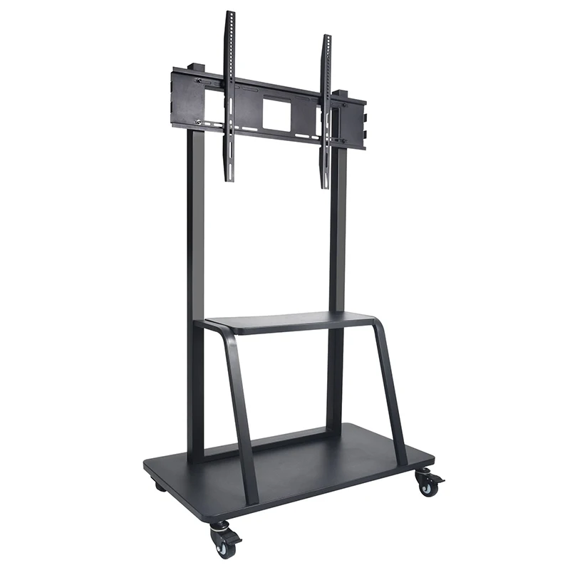 Height Adjustable TV Stand Mobile TV Lift Trolley With Wheels For Office Rolling TV Stand