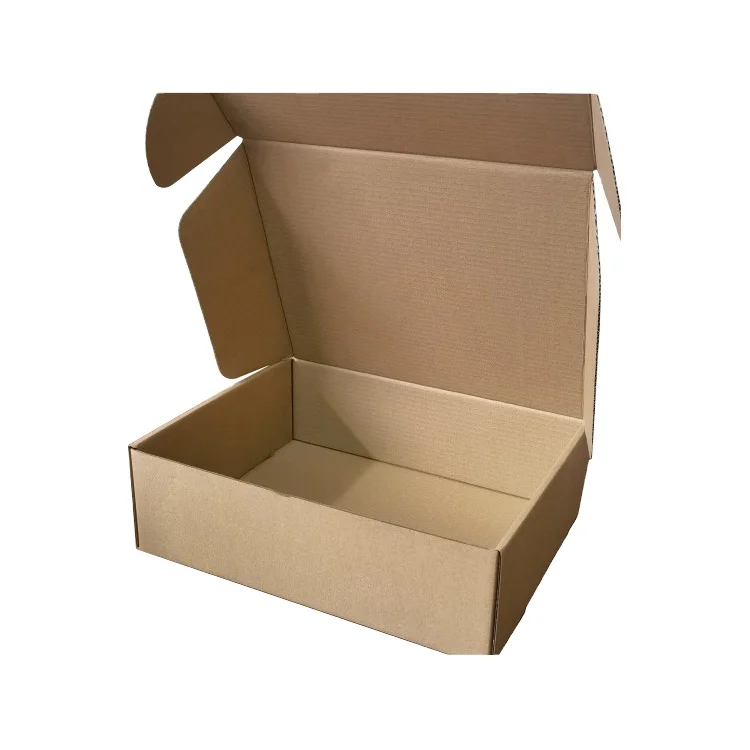 Custom Logo Kraft Paper Flip-Top Shoe Box Recyclable Corrugated Printing Paper Sneaker Shoe Box