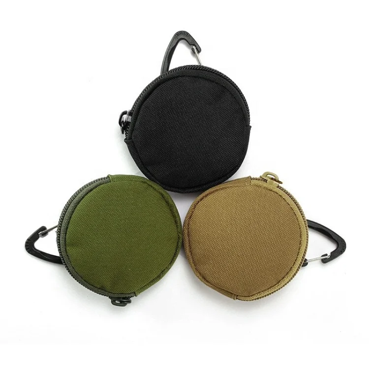 Outdoor Tactical Headphone Key Case Bag EDC Molle Pouch Accessories Round Mini Coin Purse Keychains