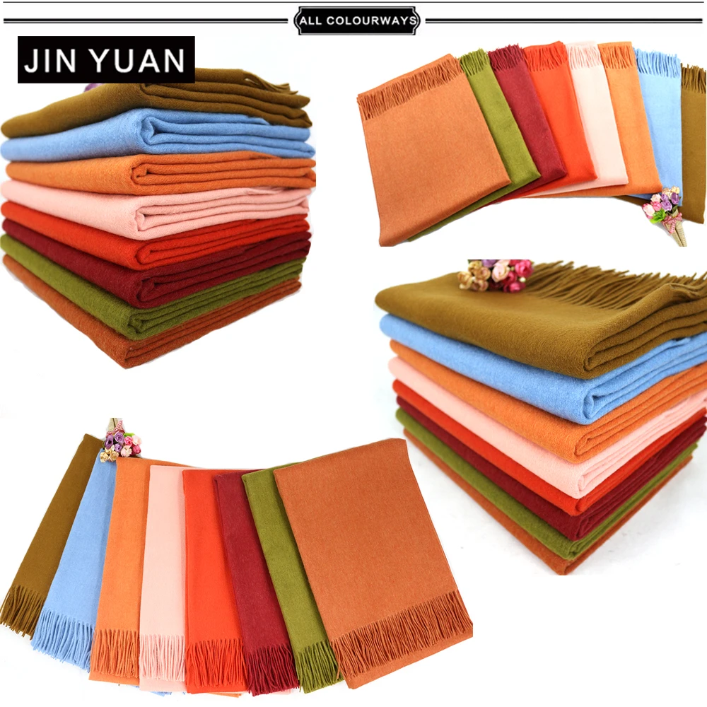 Ladies Woolen wool scarf Shawl women Winter warm soft Plain color Wool scarves poncho