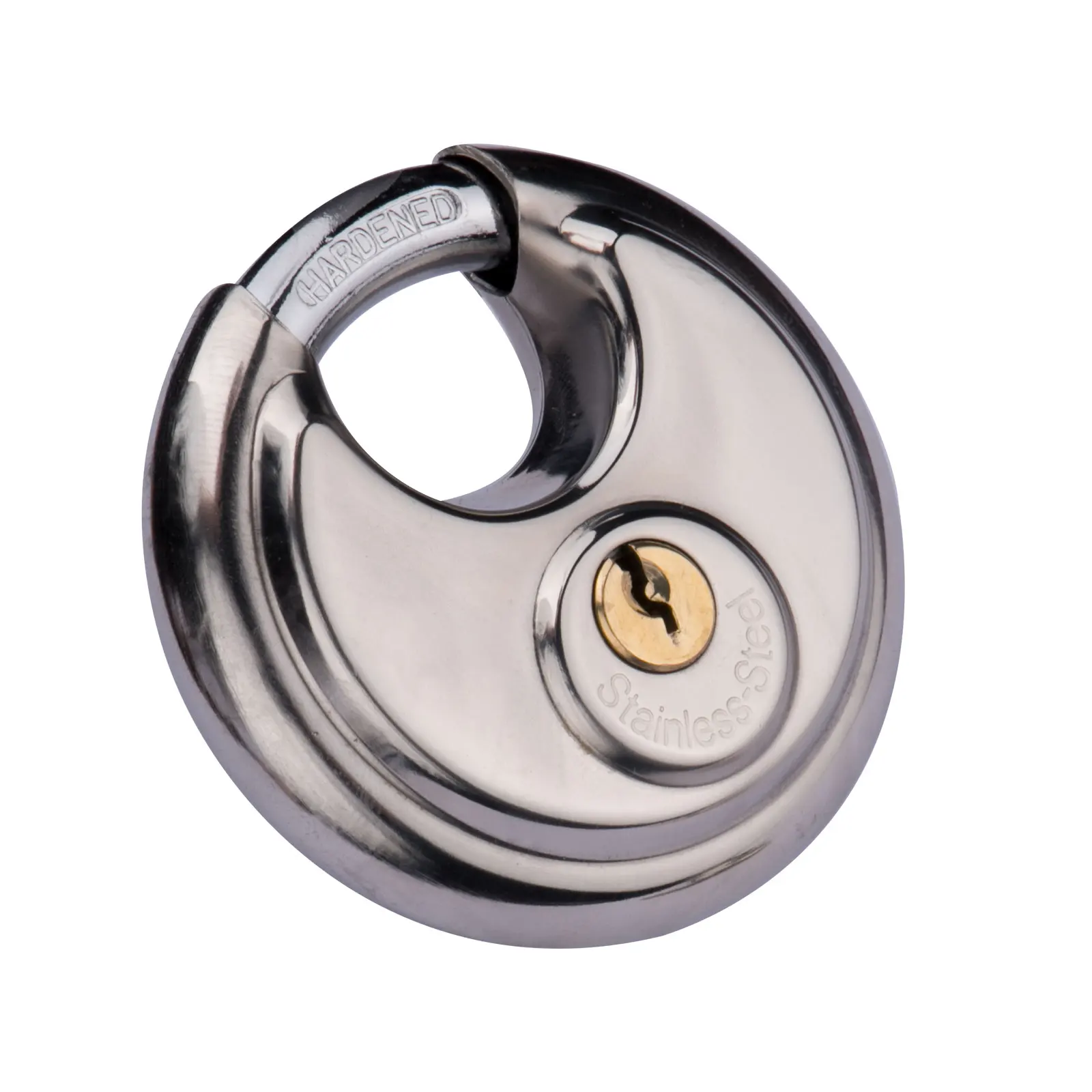 60mm Solid SS Disc Padlock Heavy Duty High Safety Pad Locks Anti-theft Stainless Steel Round Disc Door Padlocks