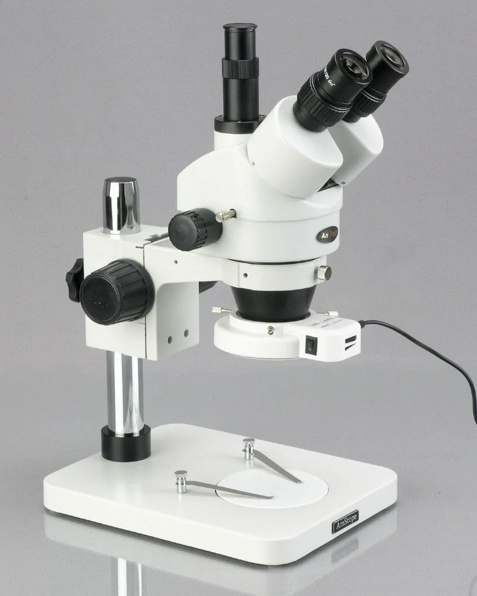 AmScope 7X-45X Dissecting Circuit 144-LED Zoom Stereo Microscope + 1.3MP Digital Camera