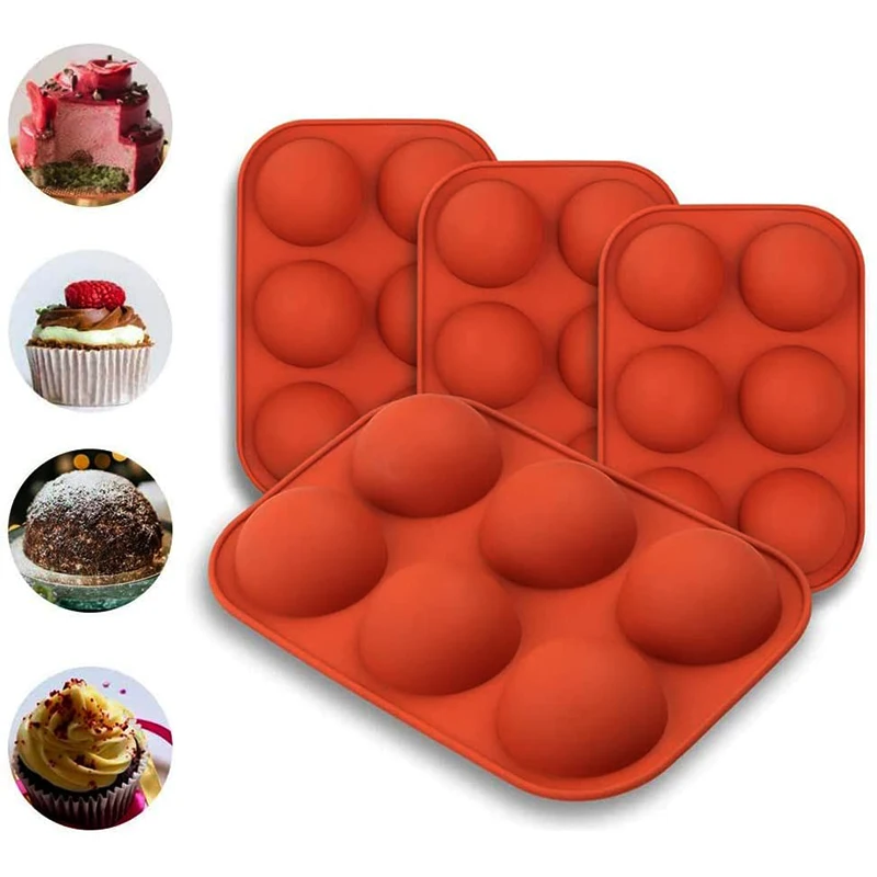 Medium Semi Sphere Silicone Mold 4 Packs Baking Mold for Making Hot Chocolate Bomb  Cake Jelly Dome Mousse Cake Tools