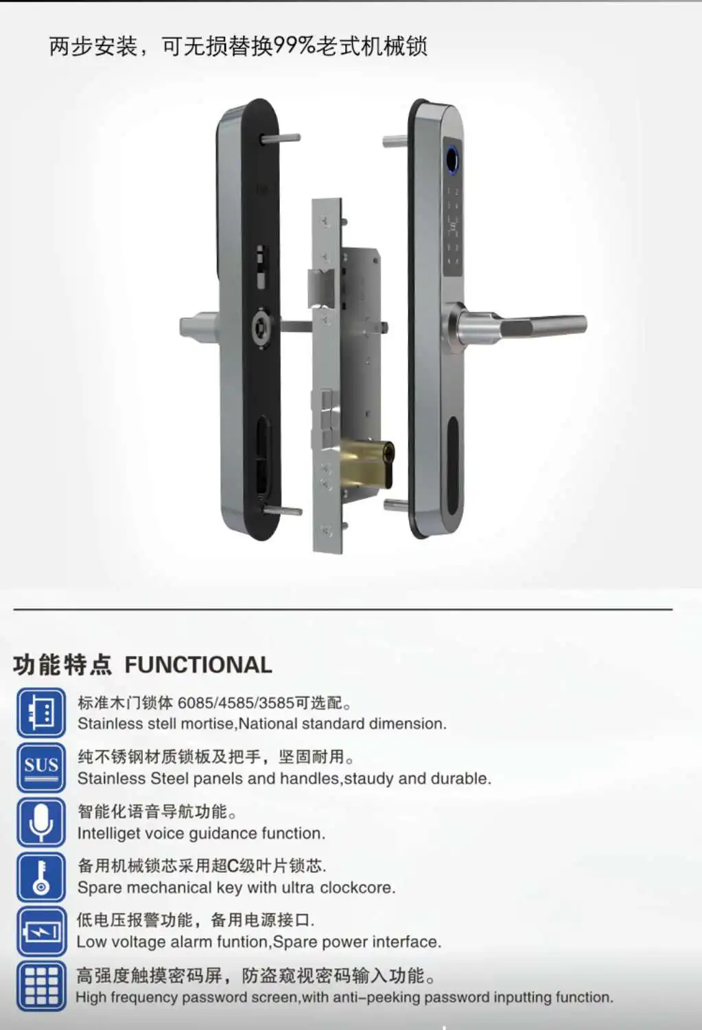  Goodum смарт-замки TTlock app! Цилиндрический ключ core WiFi электронный цифровой отпечаток пальца умный дверной замок