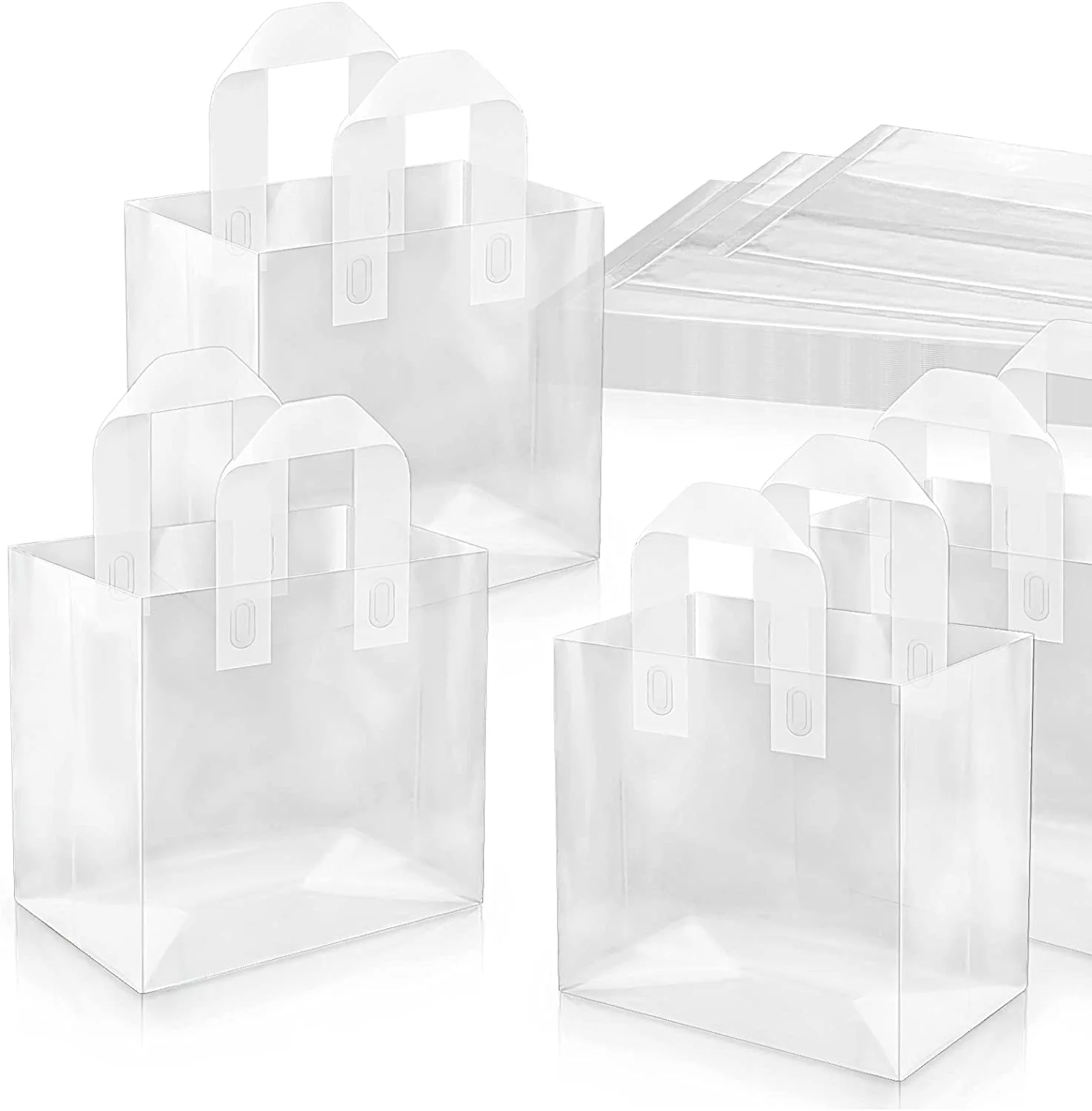 Reusable Frosted shopping Plastic Bags with.soft loop handle