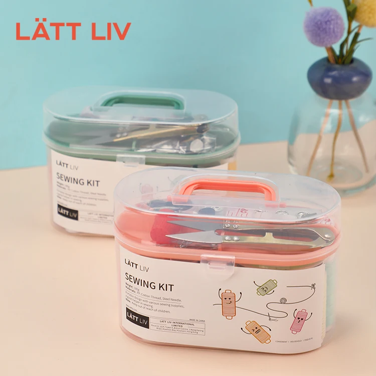 LATTLIV Needle Thread Button Pin Crochet Hooks Set Kids Adult DIY Sewing Supplies Organizer Travel Portable Mini Sewing Kit