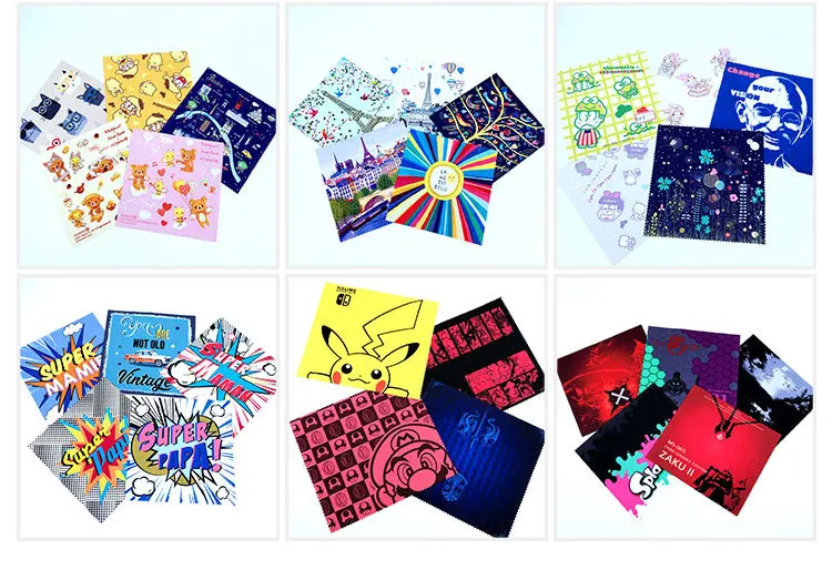 Factory Bulk Custom Size Logo Printed Microfiber Optical Lens Cleaning Cloth, Microfibre Eyewear Eyeglasses Cleaning Cloths