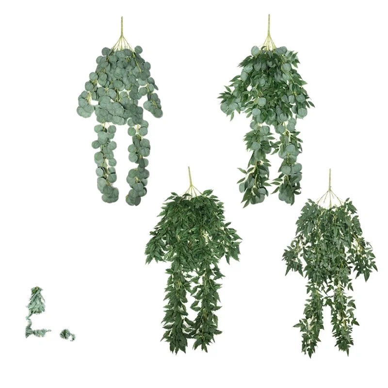 Hot Sale Four Seasons Hanging Artificial Rattan Flower High Quality Background Wall Green Rattan Decoration Indoor Outdoor