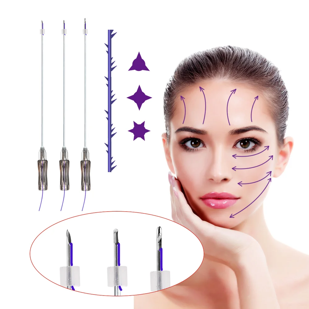 Facial Reabsorbible De La Ciencia Coreana Relleno De Arrugas Agujas De Belleza Con Puas Cog 3D 4D 6D 8D PDO Thread