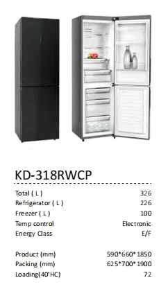 Large Energy-Saving Double Door Frost-Free Refrigerator for Home or Hotel Use Bottom Freezer with Automatic Defrost
