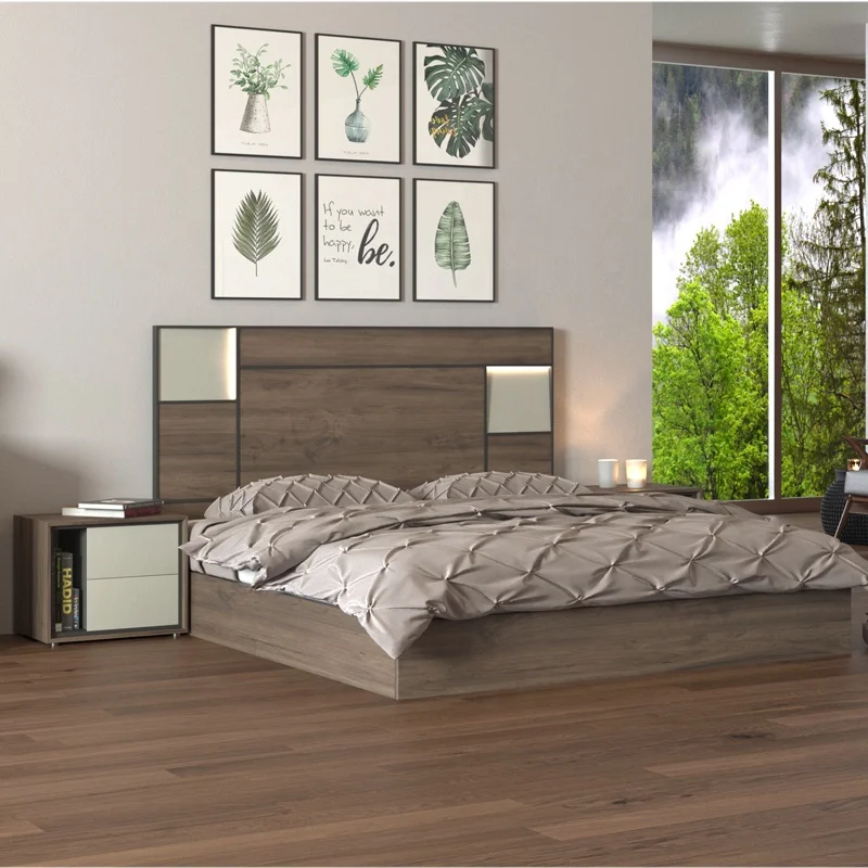 Guangdong MDF деревянный комплект для спальни, дешевые наборы мебели для квартиры