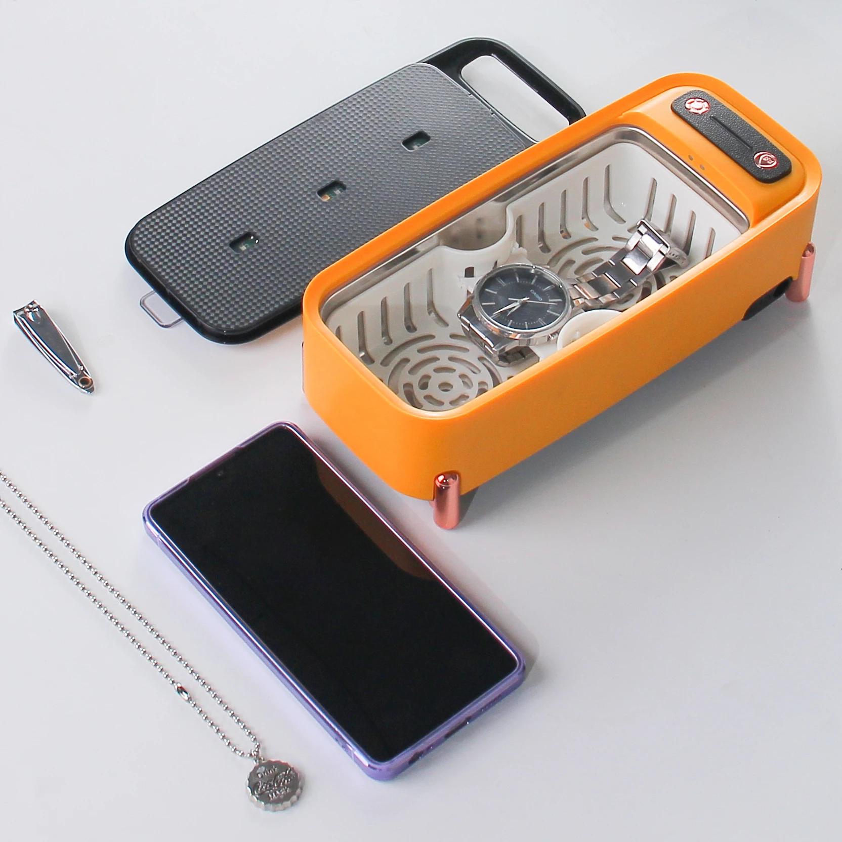 Can custom LOGO/color Ultrasonic glasses cleaning machine Ultrasonic power washing cleaning kit