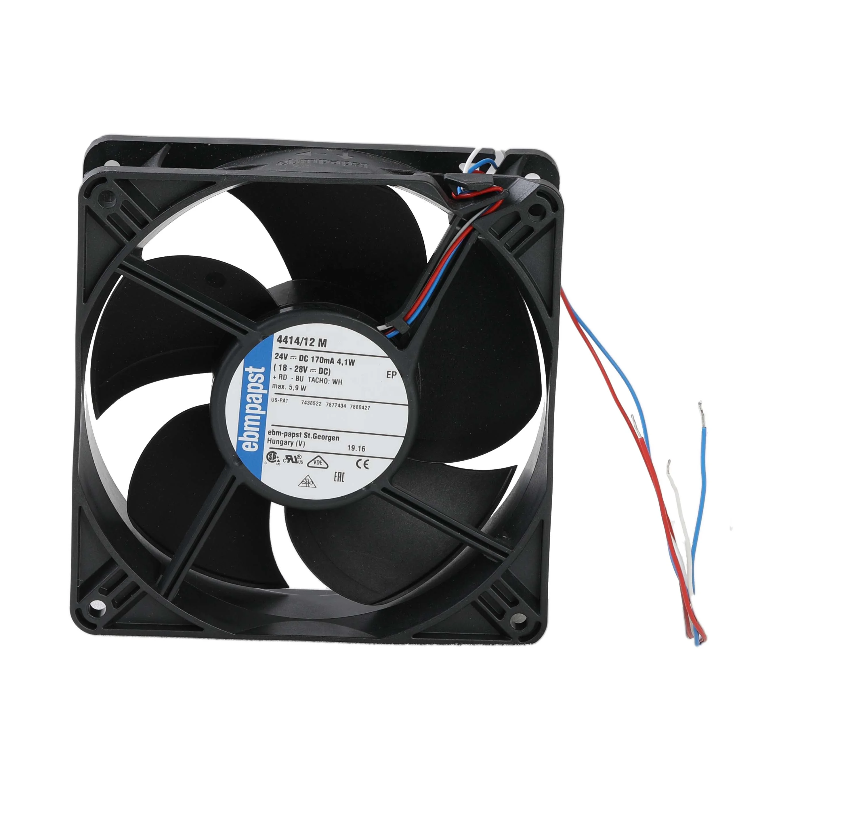 4414-12M ebmpapst axial compact fan   EBM-PAPST  Type:   4414-12M  DC axial    24V  EBM  fan  119 x 119 x 38 mm
