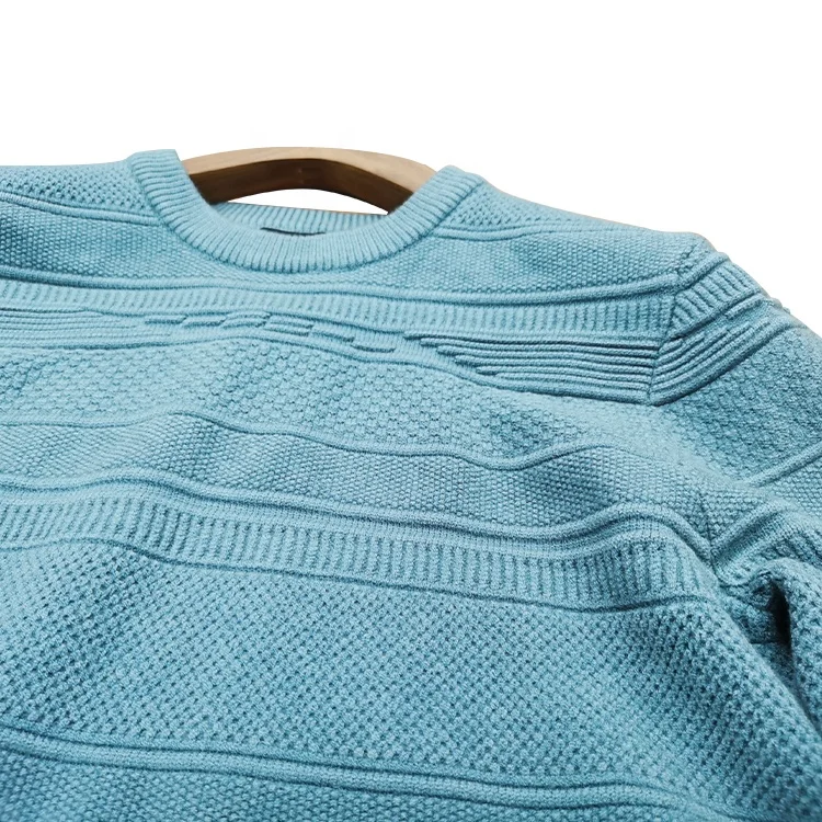 DiZNEW Hot Selling Custom Oversize Chunky Cable Man Knit Sweater Hombre Pullover Links Sweater