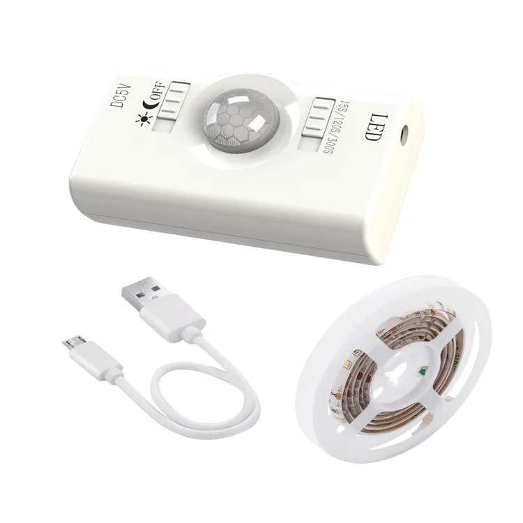 DC 3.7v 1M 2M  USB Rechargeable LED Dimmable Motion Sensor led strip lighting motion sensor For Cabinet bed wardrobes staircase