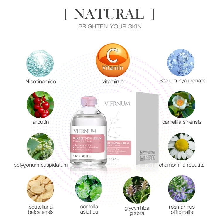 Salicylic Acid private label 30ml sodium hyaluronate skin brightening facial glow serum whitening arbutin vitamin c serum for skin lightening Acne
