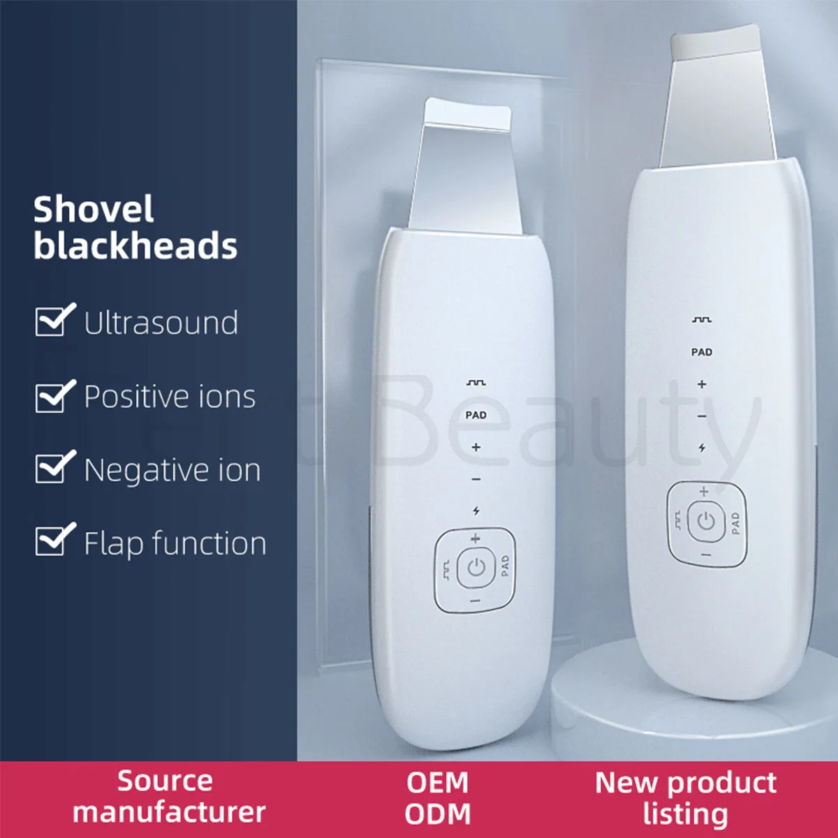 Home Use Blackhead Remover Face Cleaning Face Therapy Ultrasonic Skin Scrubber Peeling