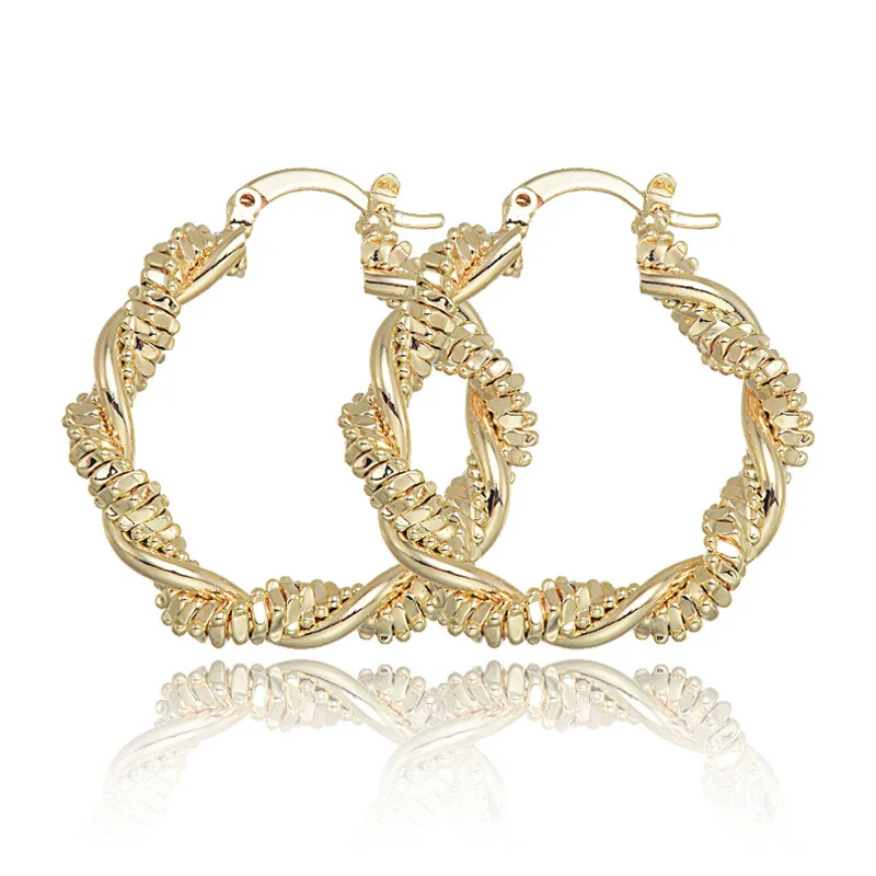 Advanced and Luxury brass Entangled 18K Earrings with New Trendy and Cool Style Hoop Earrings