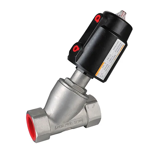 Custom Double Acting Air Water Steam Pneumatic Air Control Angle Seat Valve High Temperature Stainless Steel Angle Seat Valve