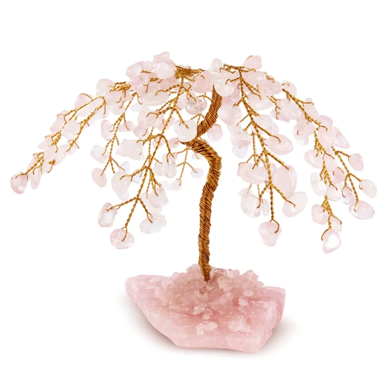 Wholesale Natural Real Multi Color Rose Quartz Amethyst Chip Chakra Healing Wire Gem Stone Gemstone Feng Shui Money Crystal Tree