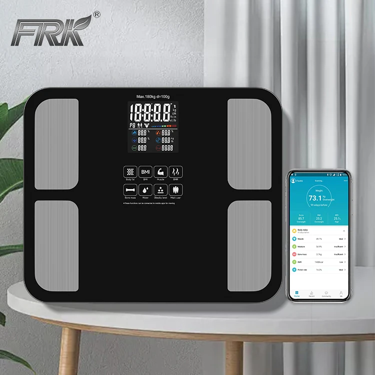 Hot Selling Big Screen Glass Smart Body Fat Scales Weight Machine Smart Scale With App