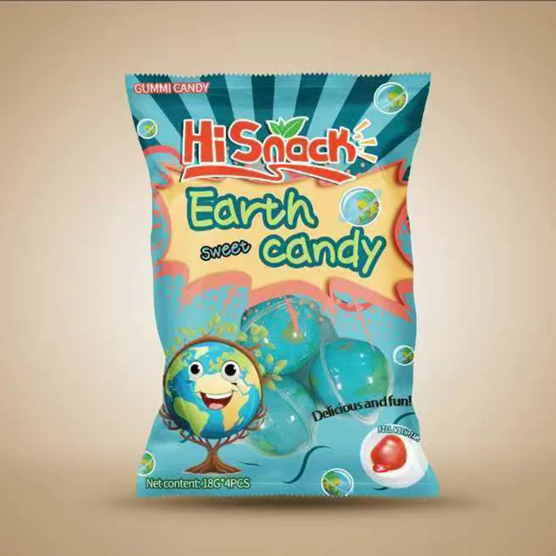 Wholesale New Popping 4d Eyeball Gummy Sweet Gummy Plant Earth Shaped Custom Sweet Gummy Candies Candy Ball