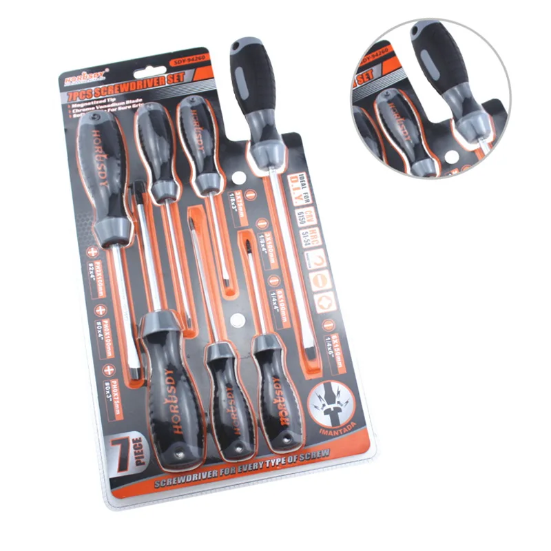 Multipurpose screwdriver 7-piece screwdriver set with plastic handle Screwdriver set