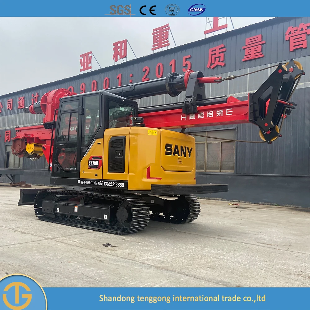 Low Fuel Consumption 55KW Portable Small Hydraulic Pile Driver Earth Screw Pile Driver Machine