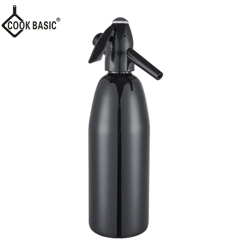 Optimal Products 1.0L Carbonated Siphon Water Soda Bottle Metal Disposable Soda Siphon
